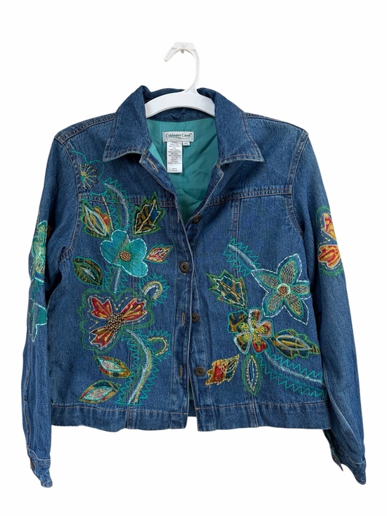 Coldwater Creek Jackets & Blazers - Coldwater Creek Embroidered Blue Denim Jacket - Women's